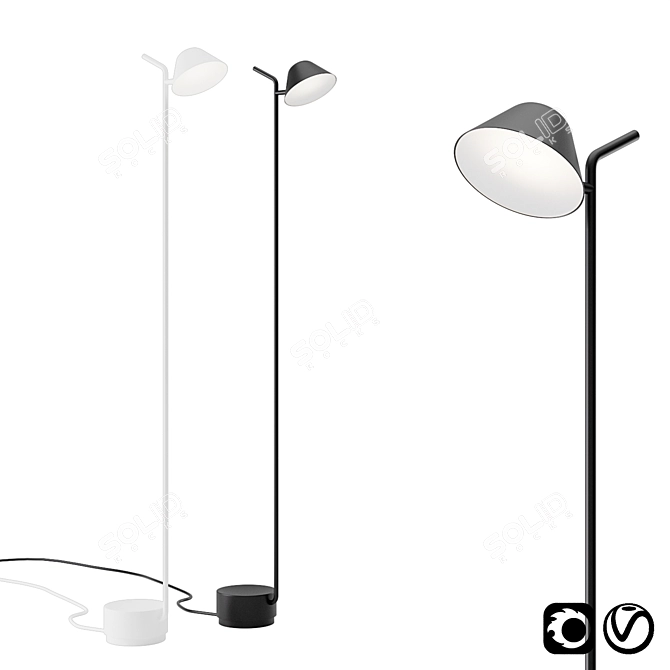 Elegant Peek Floor Lamp: Modern Design 3D model image 4