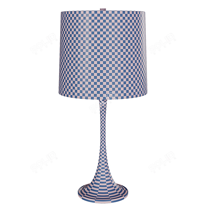 Elegant Walnut and Brass Table Lamp 3D model image 4