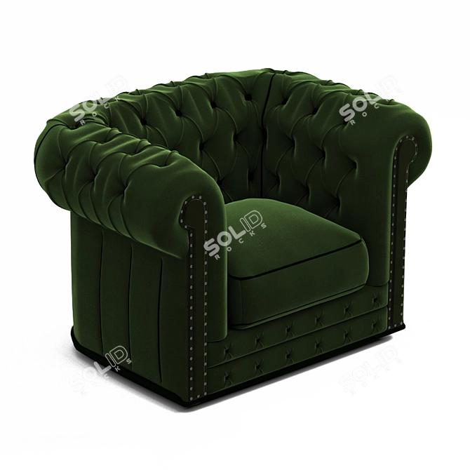 Elegant Chesterfield Chair: V-Ray - Corona Render | 3Ds Max 2016, OBJ 3D model image 3