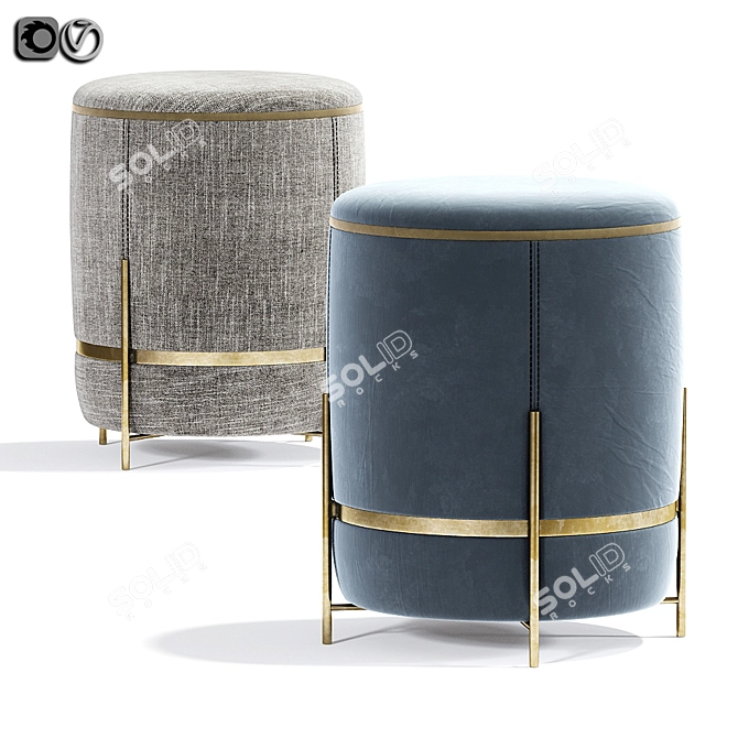 Modern Melange Stool: Vray & Corona-Compatible 3D model image 1