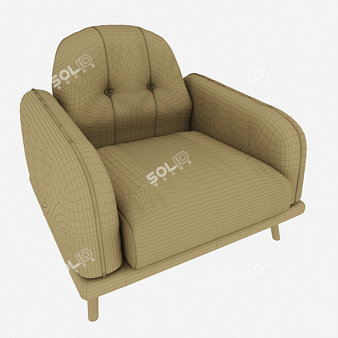 Velvet Eye-Catching Single Sofa | Meraki 3D model image 2