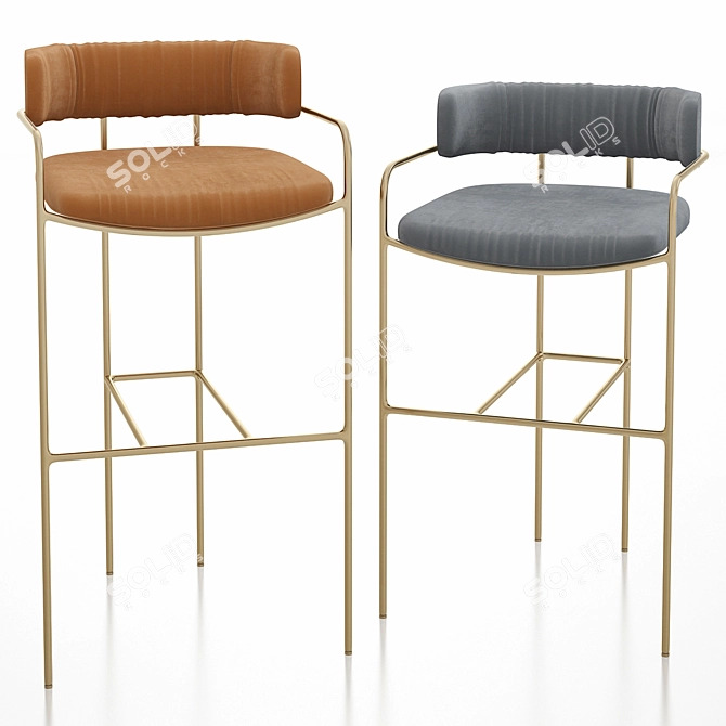 Elegant Lenox Stools: Bar & Counter 3D model image 1