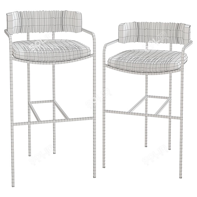 Elegant Lenox Stools: Bar & Counter 3D model image 2