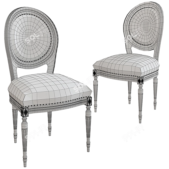 Elegant Marseille Chair 3D model image 2