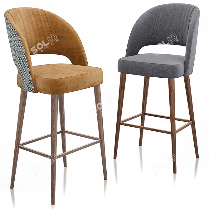 Elegant Ava Bar Chair 3D model image 1