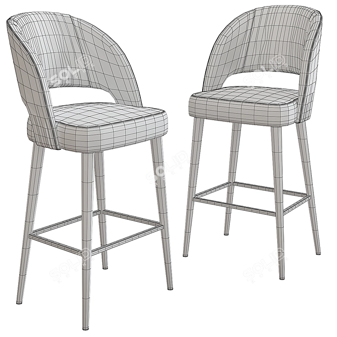 Elegant Ava Bar Chair 3D model image 2