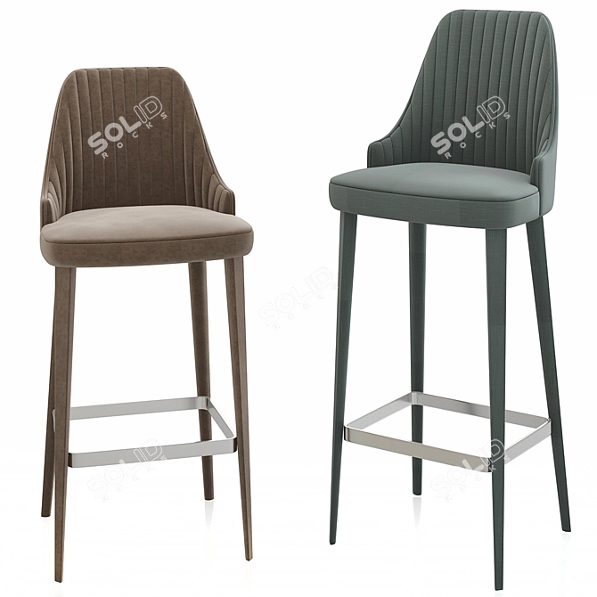 Sleek Break Barstool: Timeless & Modern 3D model image 1