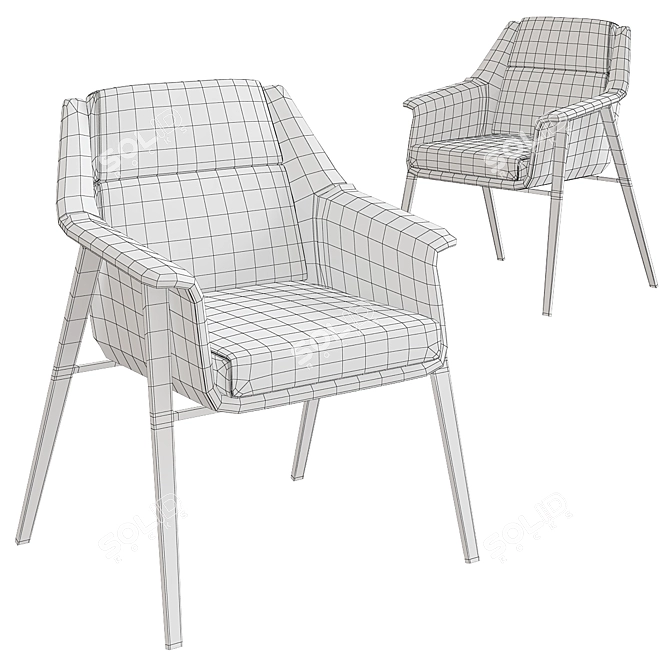 Stylish Roxanne Chair 3D model image 2