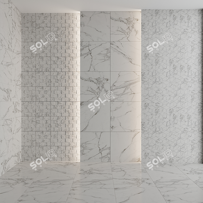 Marvel Pro Ceramic Granite Collection: Statuario Select 3D model image 1