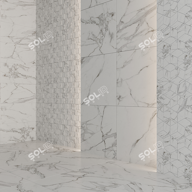 Marvel Pro Ceramic Granite Collection: Statuario Select 3D model image 2