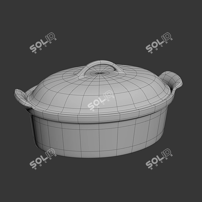 Le Creuset Oyster Oval Casserole 3D model image 2