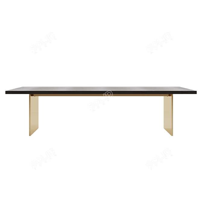 Sleek Oak Channel Table 3D model image 2