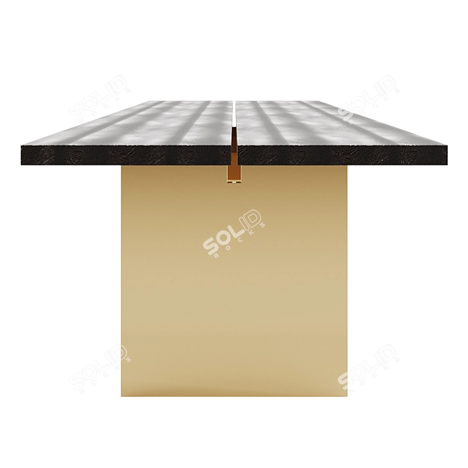 Sleek Oak Channel Table 3D model image 4