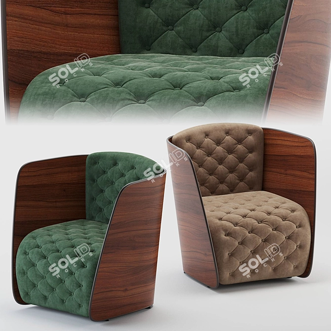 Sophisticated Sir Armchair 3D model image 1