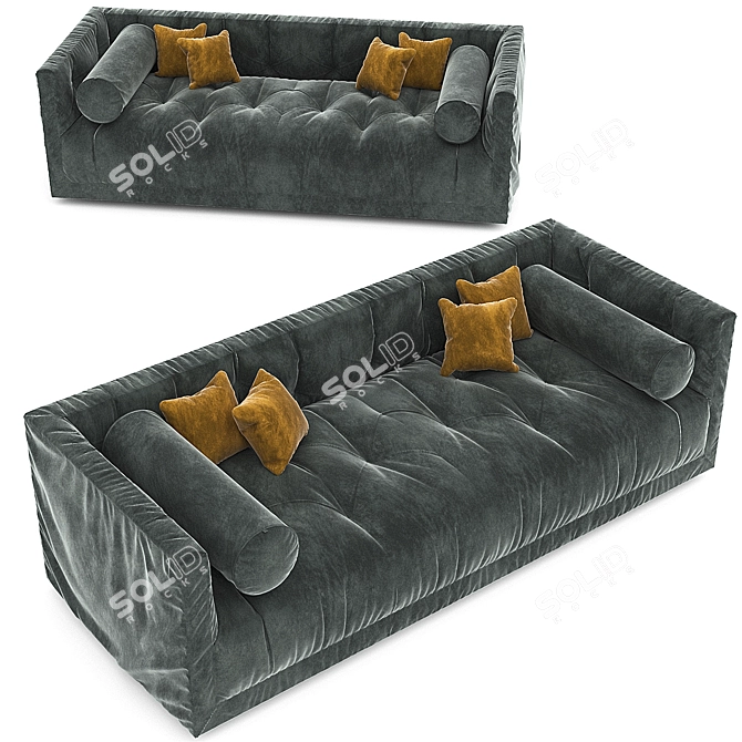 Elegant Savoy Sofa - Classic Comfort in Custom Sizes 3D model image 1