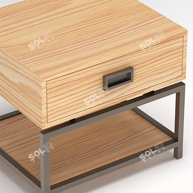 Sleek Nightstand with Color Options 3D model image 3