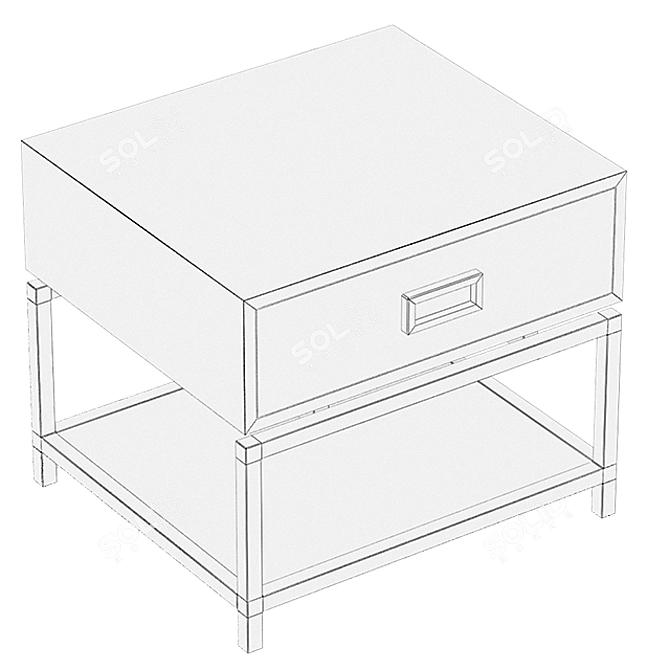 Sleek Nightstand with Color Options 3D model image 4