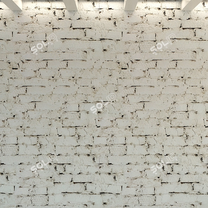 Vintage Brick Wall Texture 3D model image 2