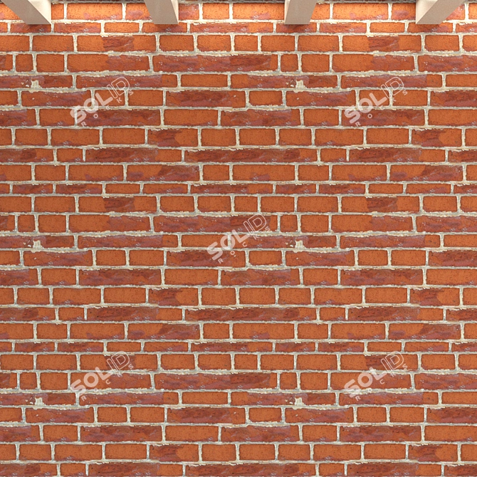 Vintage Brick Wall Texture 3D model image 2