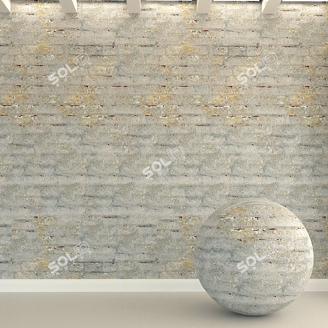 Authentic Brick Wall Texture 3D model image 1