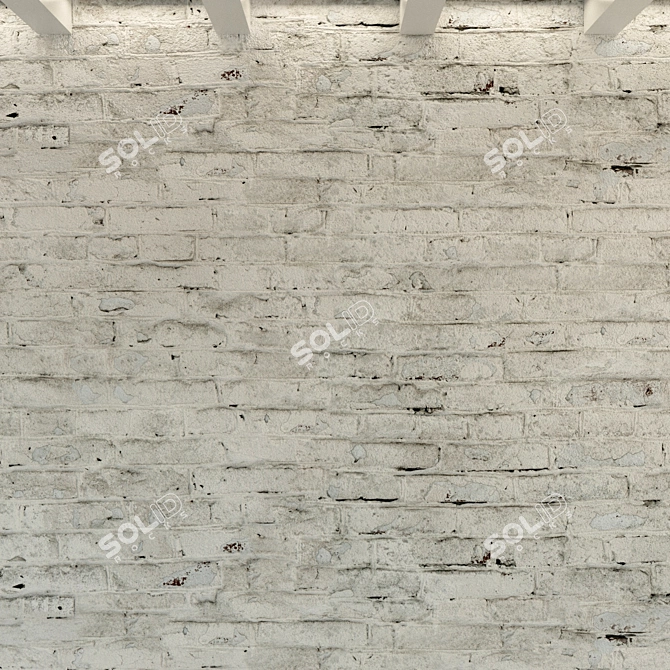 Weathered Brick Wall Texture 3D model image 2