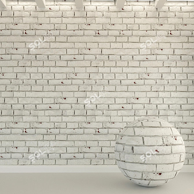 Vintage Brick Wall Texture 3D model image 1