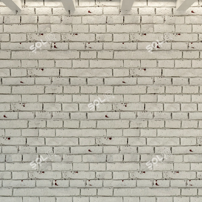 Vintage Brick Wall Texture 3D model image 2