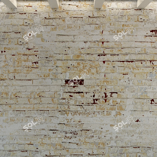 Vintage Brick Wall Texture 3D model image 2