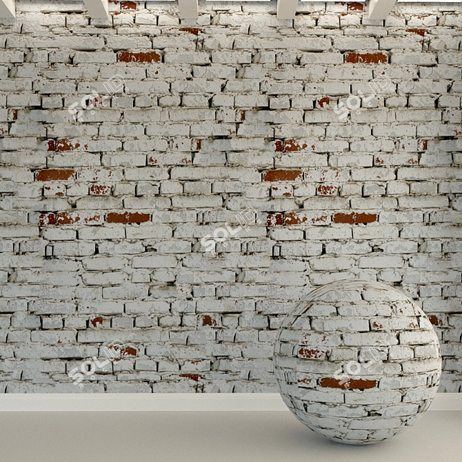 Vintage Brick Wall Texture - High Resolution 3D model image 1