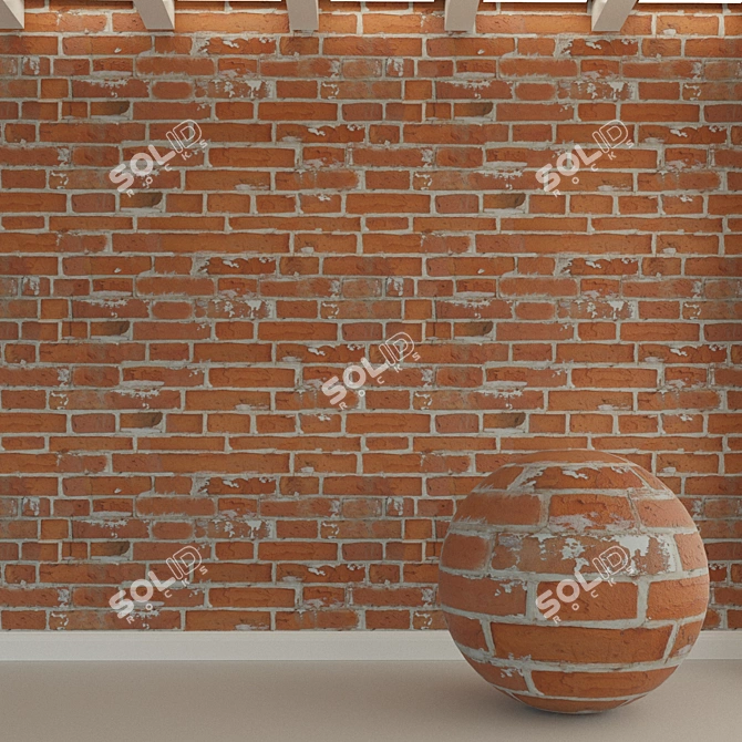 Vintage Brick Wall Texture - High Resolution 3D model image 1