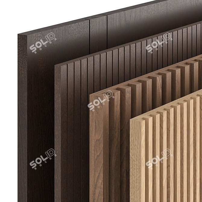 Seamless Oak Wood Panels 3D model image 1