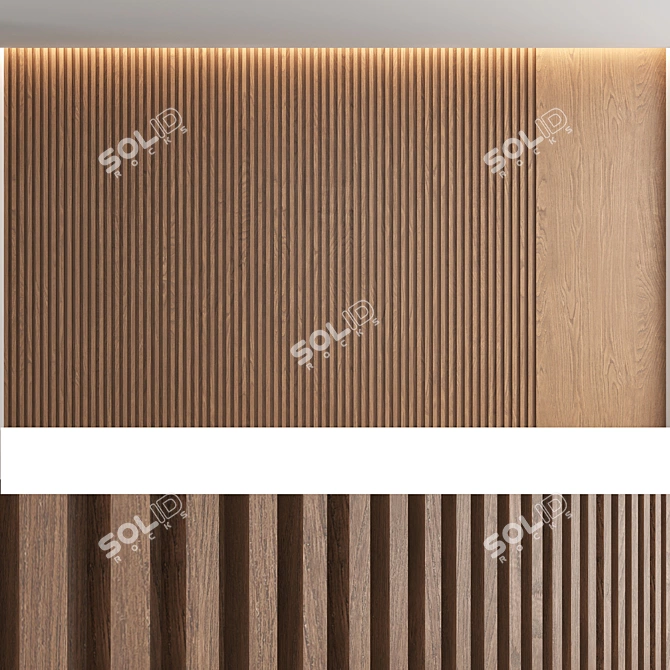 Seamless Oak Wood Panels 3D model image 3