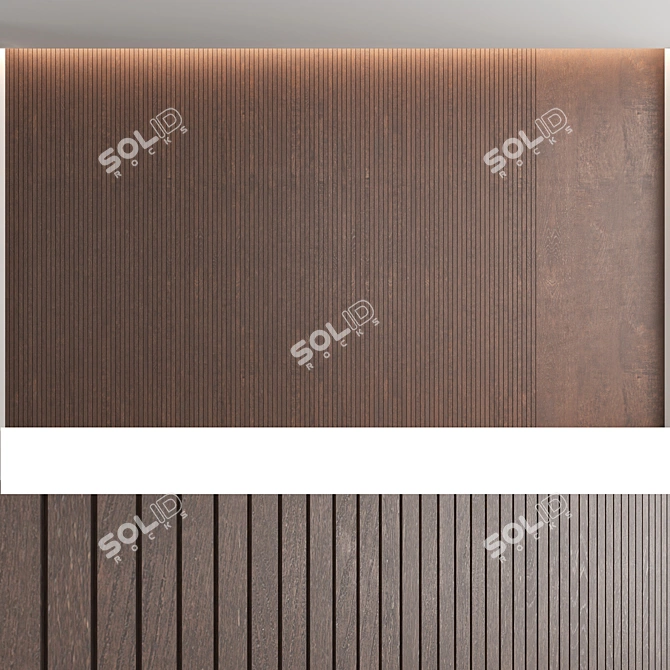 Seamless Oak Wood Panels 3D model image 4