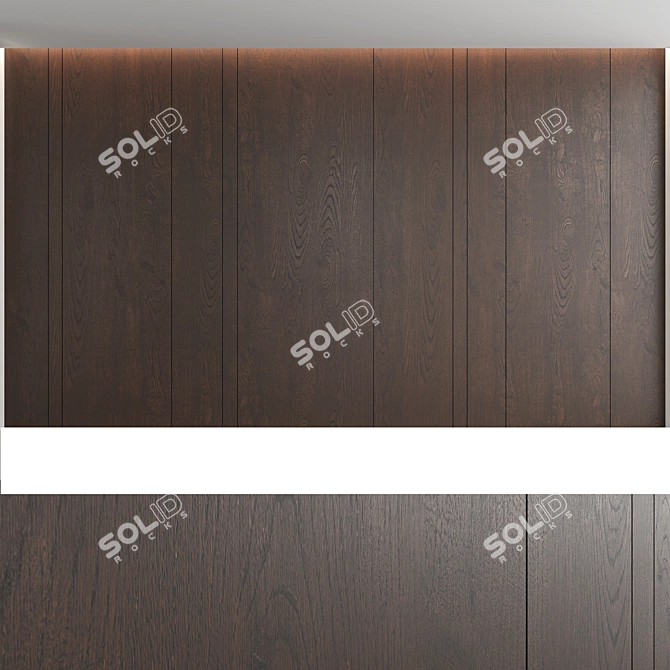 Seamless Oak Wood Panels 3D model image 5