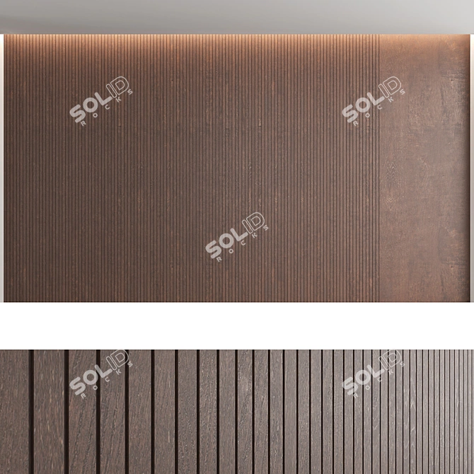 Seamless Oak Wood Panels 3D model image 8