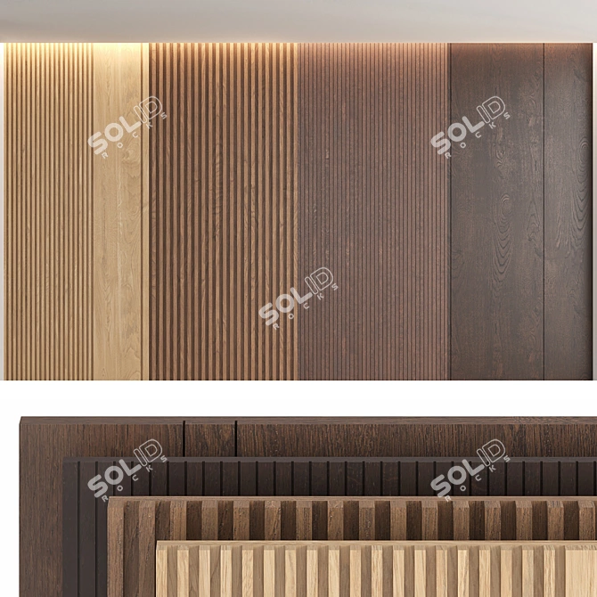 Seamless Oak Wood Panels 3D model image 10