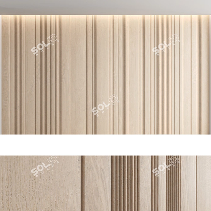 Seamless Wood Panel Set - High Resolution Oak Texture - 3D Model 3D model image 2