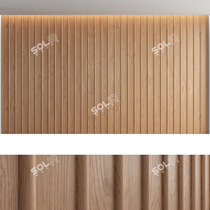 Seamless Wood Panel Set - High Resolution Oak Texture - 3D Model 3D model image 3