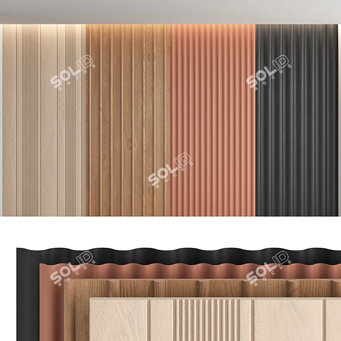 Seamless Wood Panel Set - High Resolution Oak Texture - 3D Model 3D model image 6