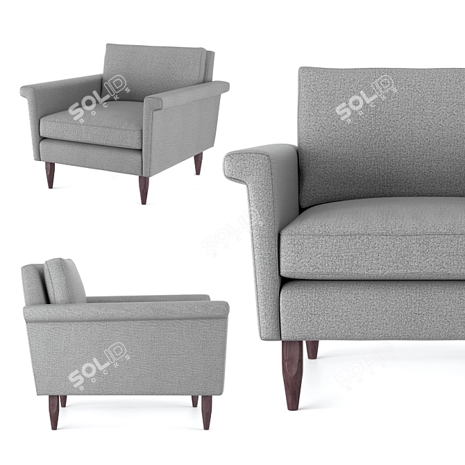 Sophisticated MARQ Pierce Armchair 3D model image 1