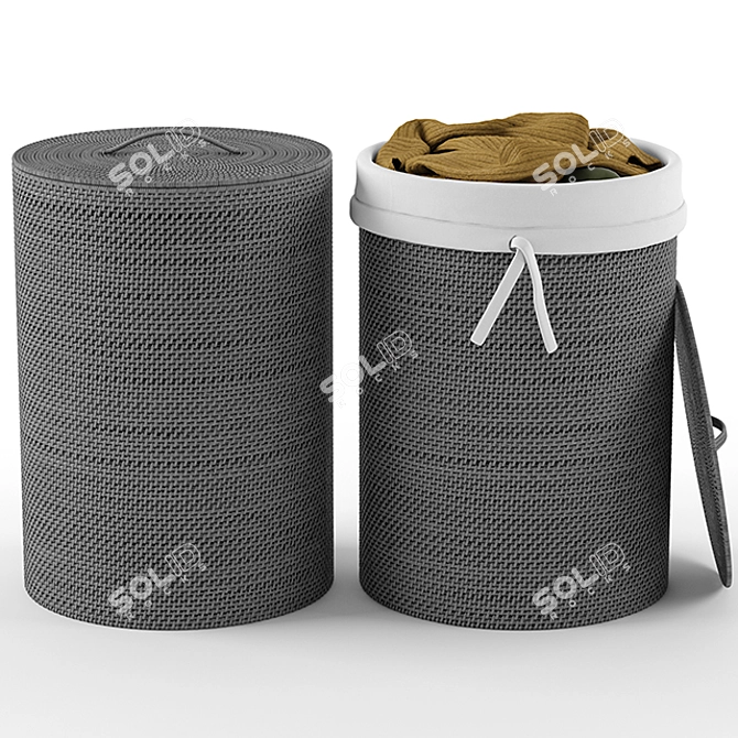 Sleek Modern Laundry Storage 3D model image 2