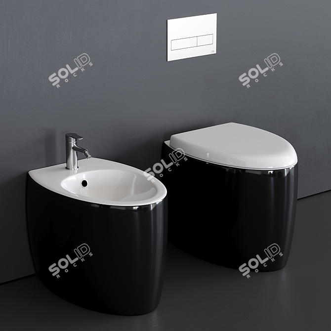 Moai Ceramic WC & Bidet 3D model image 5