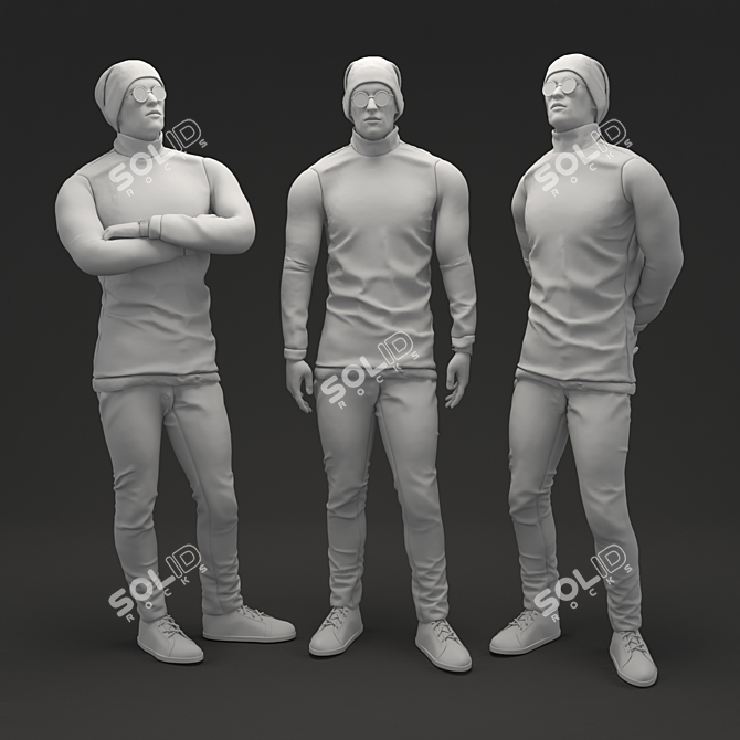 Versatile Man 2 Watching 3D Model 3D model image 4