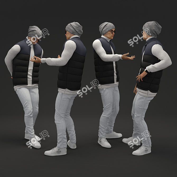 Man 2 Talking - High-Quality 3D Model 3D model image 1