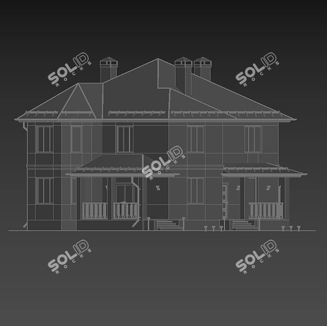 Brick Cottage: Two Floors 3D model image 5