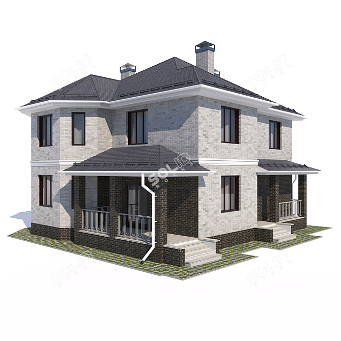 Brick Cottage: Two Floors 3D model image 6