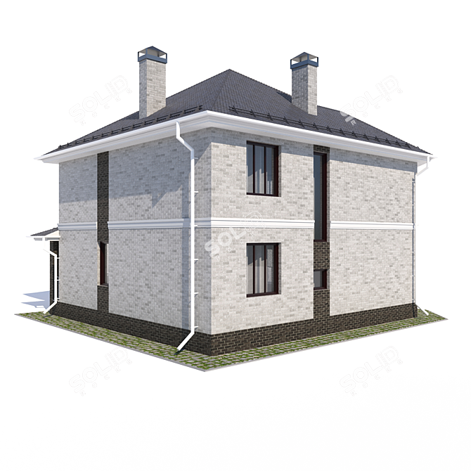 Brick Cottage: Two Floors 3D model image 7