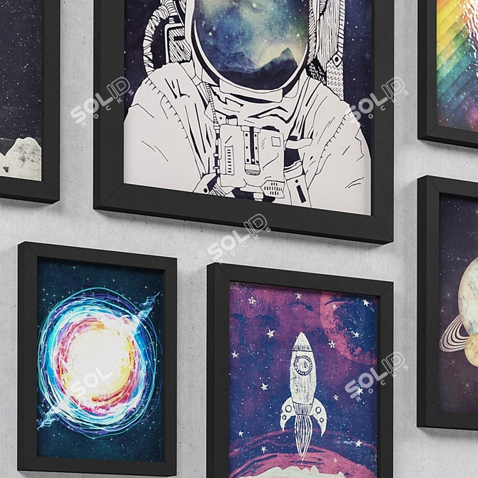 Celestial Explorer Astronaut Art 3D model image 2