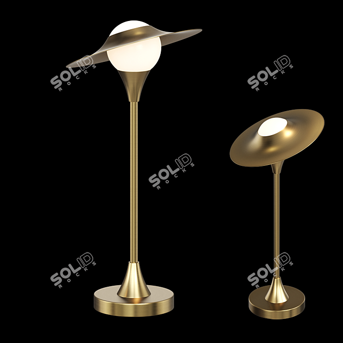 Modern Glass Shade Desk Lamp 3D model image 1
