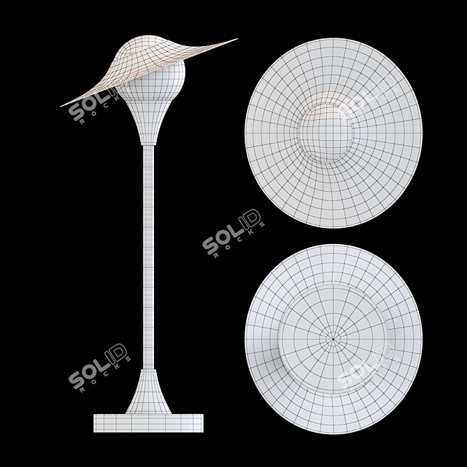 Modern Glass Shade Desk Lamp 3D model image 3